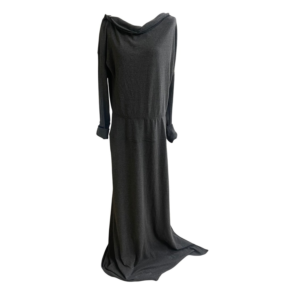 Soft Surroundings Charcoal Gray Long Sleeve Maxi Dress Men's Medium boho lady - Picture 1 of 8